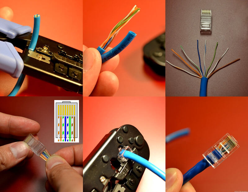 Mechanical RJ45 Ethernet Cable Coupler in use